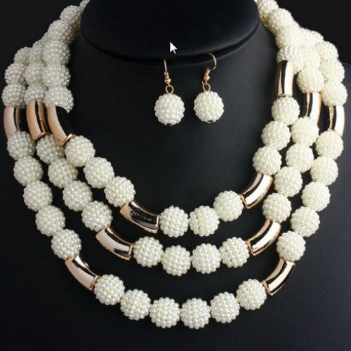 African Handmade Beads Layer Jewelry Set