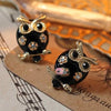 Exquisite Cute Glaze Bird Owl Stud Earrings