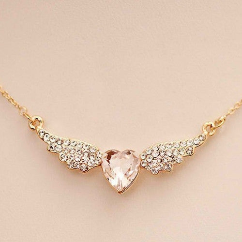 Angel Wings Love Heart Shape Necklace