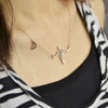 Wave Heart Charm Lightning Necklace