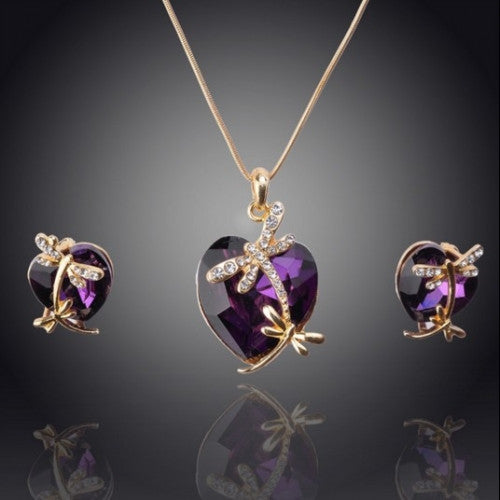 Crystal Animal Pendant Jewelry Set