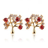 Flower Heart Crystal Stud Earring