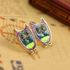 Cute Wisdom Bird Owl Rhinestone Earring